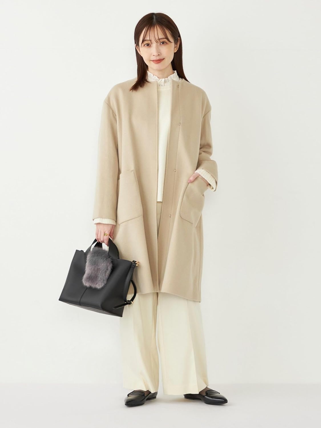 まい商品 シップス カラーズ] SHIPS Colors コート ウール バックプリーツ